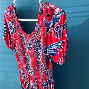 Sincerely Jules Red and Blue Maxi Dress